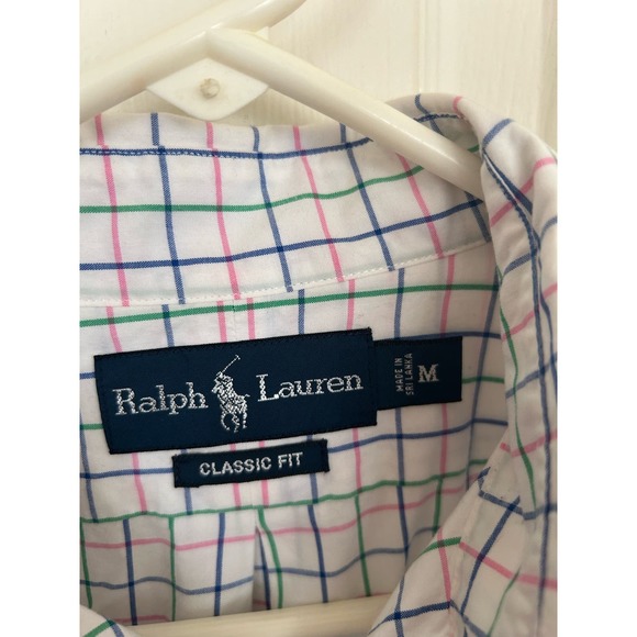 Ralph Lauren Pink/Blue/Green Plaid Checked  Classic Fit  Buttonup Size M e1‎ - Picture 2 of 3